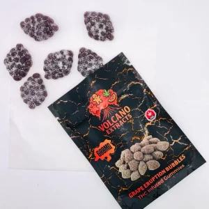 VOLCANO EXTRACTS D9 DISTILLATE EDIBLES - GRAPE ERUTION BUBBLES