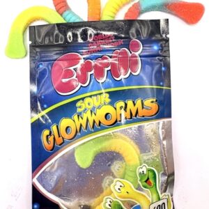 ERLLI SOUR GLOW WORMS GUMMIES 600MG ASSORTED FLAVOUR